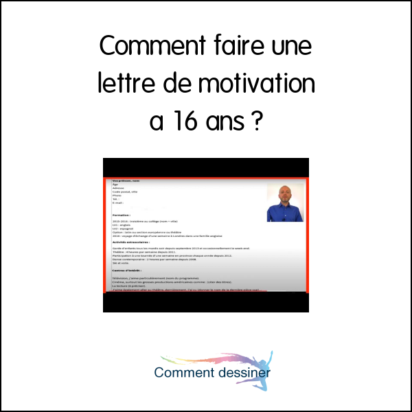 Comment faire une lettre de motivation a 16 ans